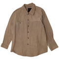 M. Flues Mens Overshirt Suede Shirt Large Beige Leather