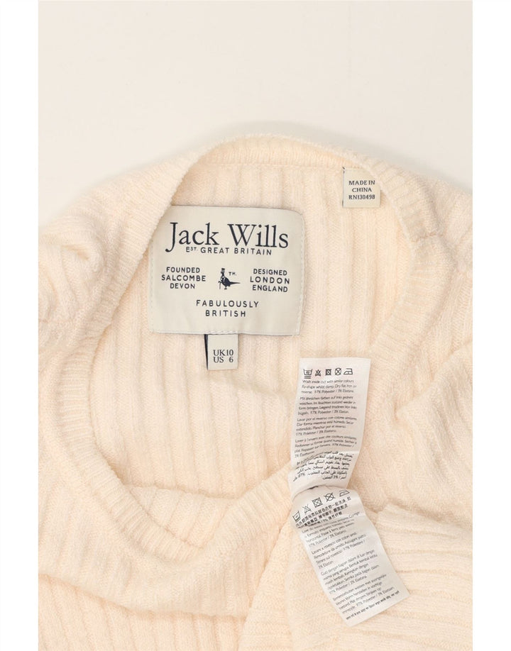 Jack Wills Womens Blouse Top UK 10 Small Off White Polyester