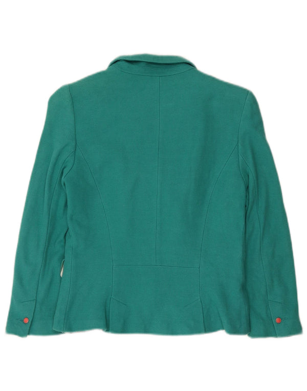 Zara Womens Crop 2 Bouton Blazer Veste UK 10 Petit Bleu