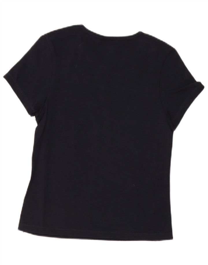 Champion Womens T-Shirt Top UK 12 Medium Navy Blue Cotton