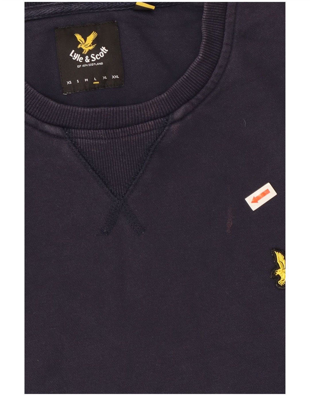 Lyle & Scott Herren-Sweatshirt, Pullover, groß, marineblau, Baumwolle