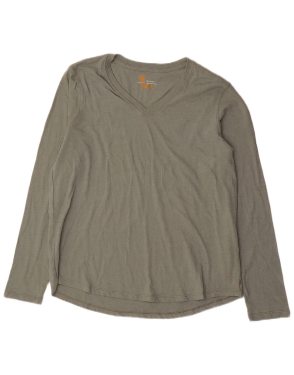 Carhartt Womens Relaxed Fit Top Langarm US 16/18 XL Grüne Baumwolle
