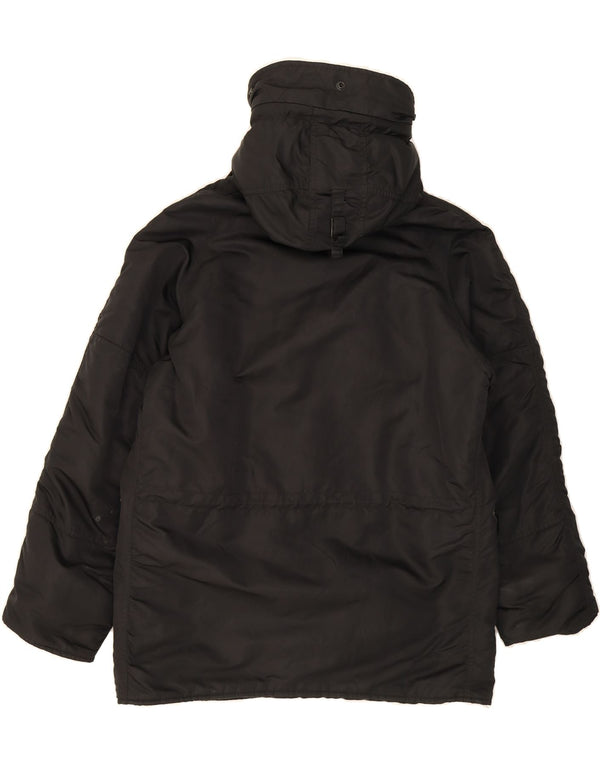 ALPHA INDUSTRIES Mens Hooded Windbreaker Jacket UK 38 Medium Black