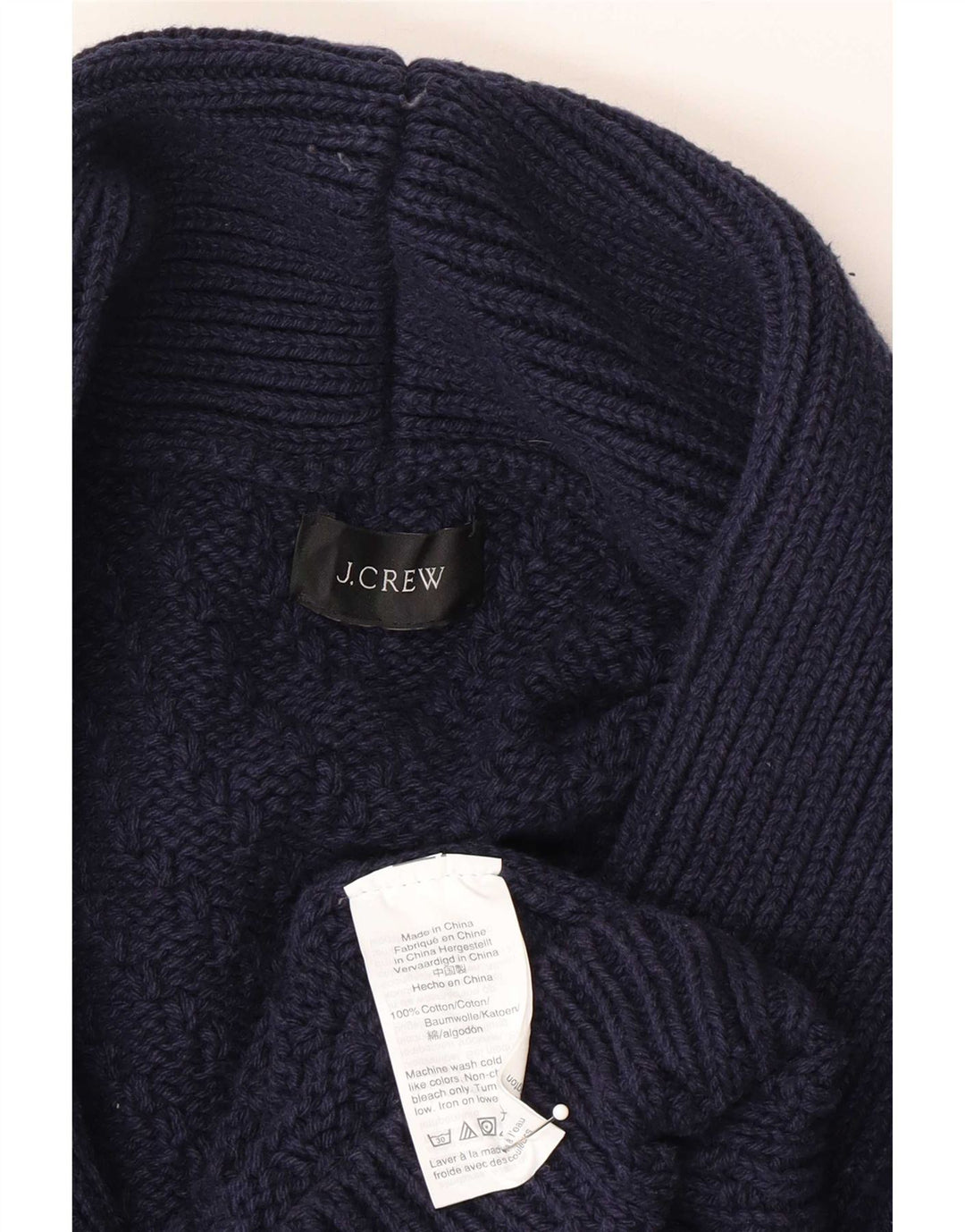 J. Crew Mens Cardigan Sweater Large Navy Blue Cotton
