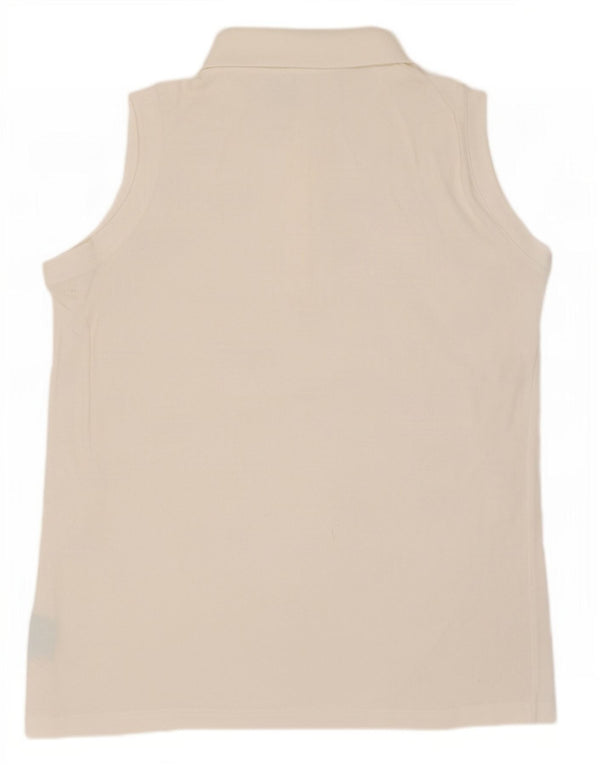 Diadora Womens Sleeveless Polo Shirt IT 48 XL White Cotton