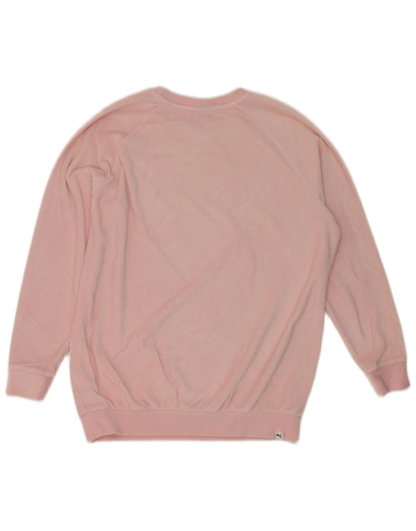 Puma Sweat-shirt surdimensionné graphique pour femme UK 14 Grand coton rose