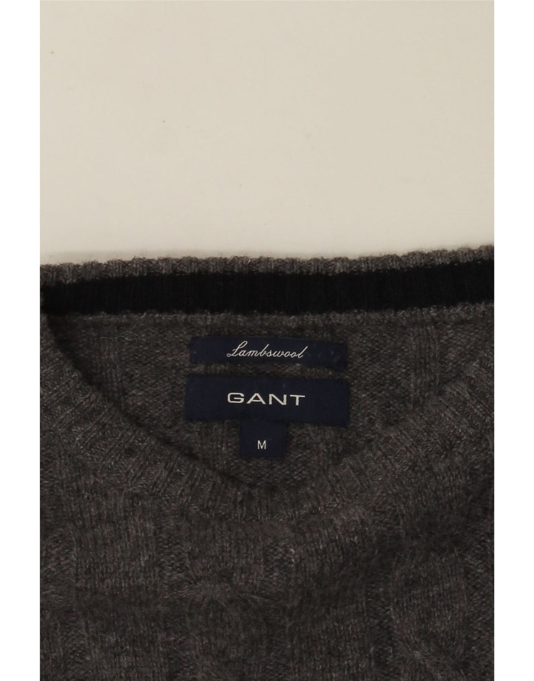 GANT Womens Crew Neck Jumper Sweater UK 14 Medium Grey Colourblock