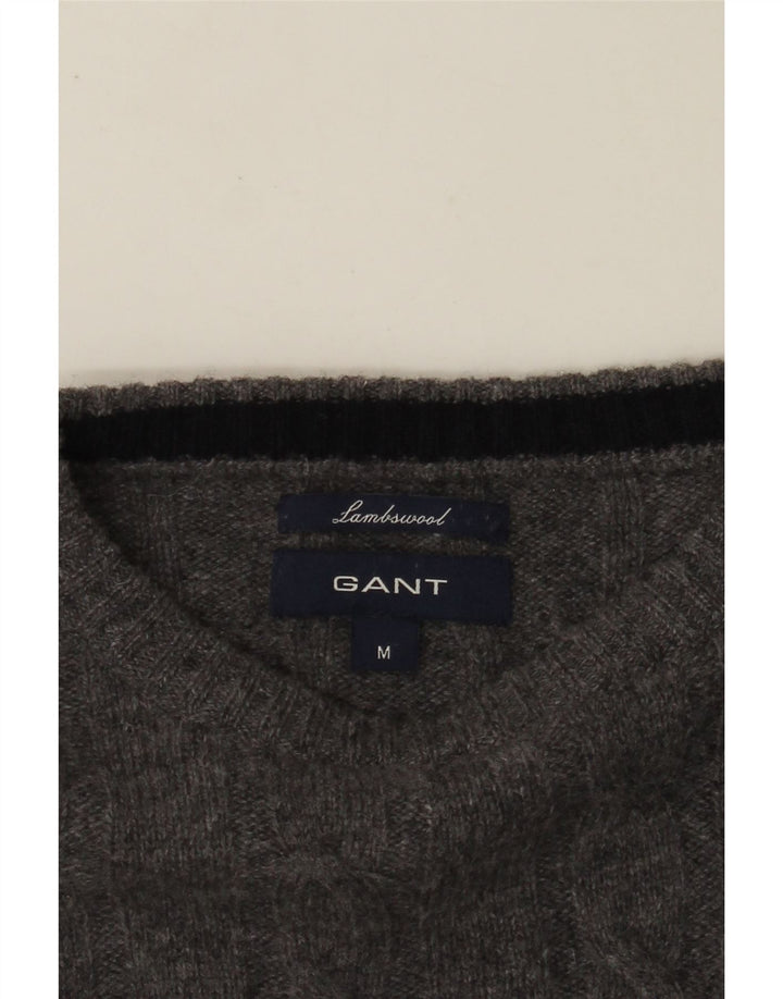 GANT Womens Crew Neck Jumper Sweater UK 14 Medium Grey Colourblock