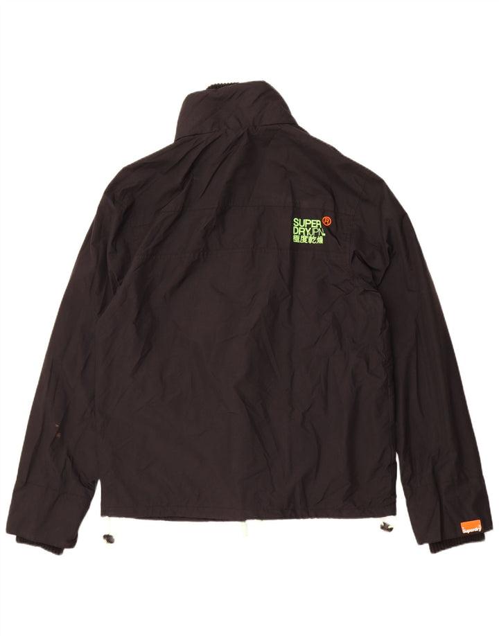 Superdry Mens Windcheater Windbreaker Jacket UK 42 XL Black Nylon