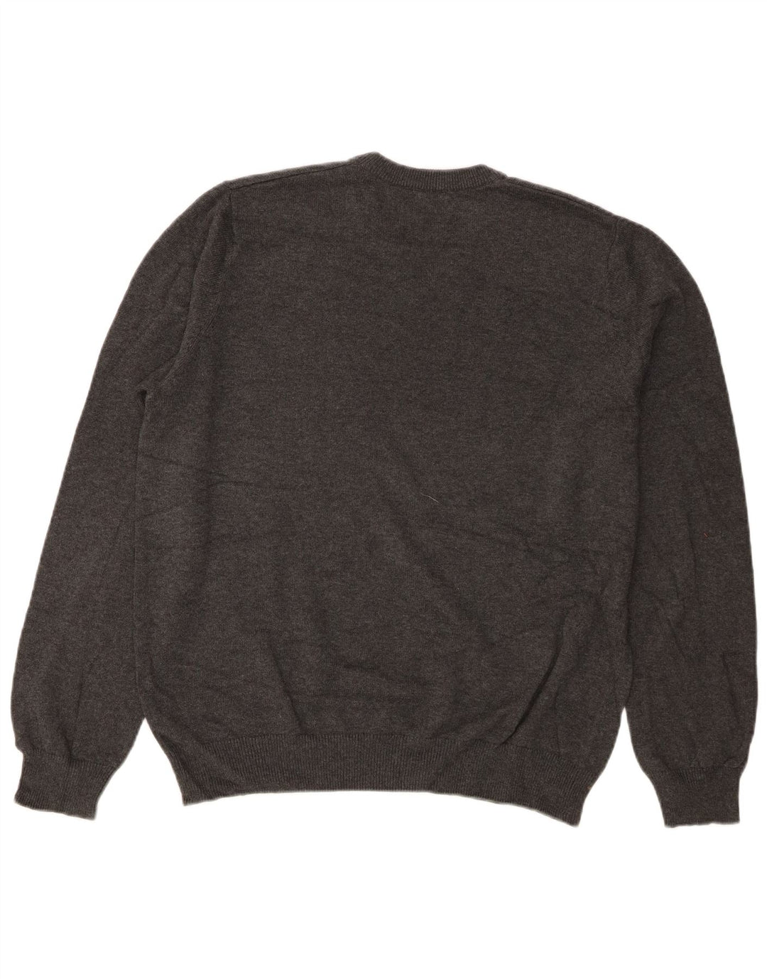 Marks & Spencer Mens V-Neck Jumper Sweater Medium Grey Cotton