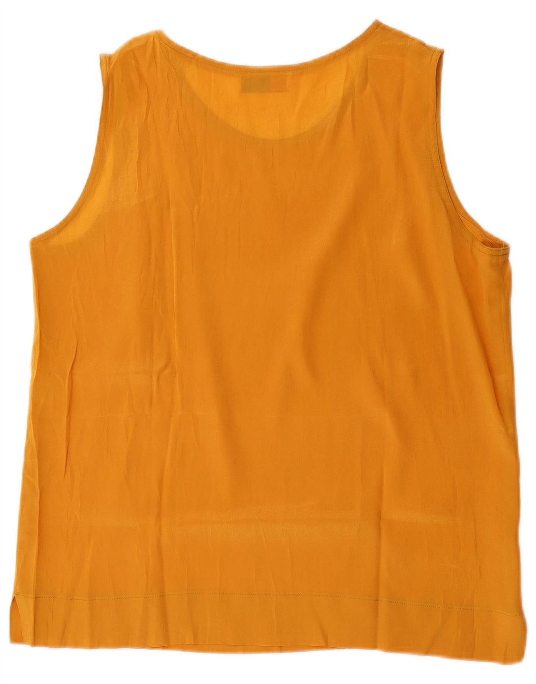 Vintage Womens Sleeveless Blouse Top UK 14 Medium Yellow Acetate