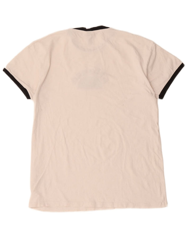 Ellesse Dame Grafisk T-Shirt Top UK 8 Small White Bomuld