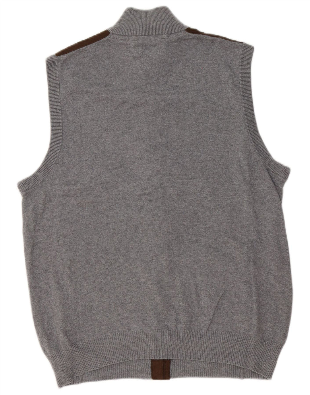 Maglione cardigan senza maniche da uomo Chaps in cotone color block grigio medio