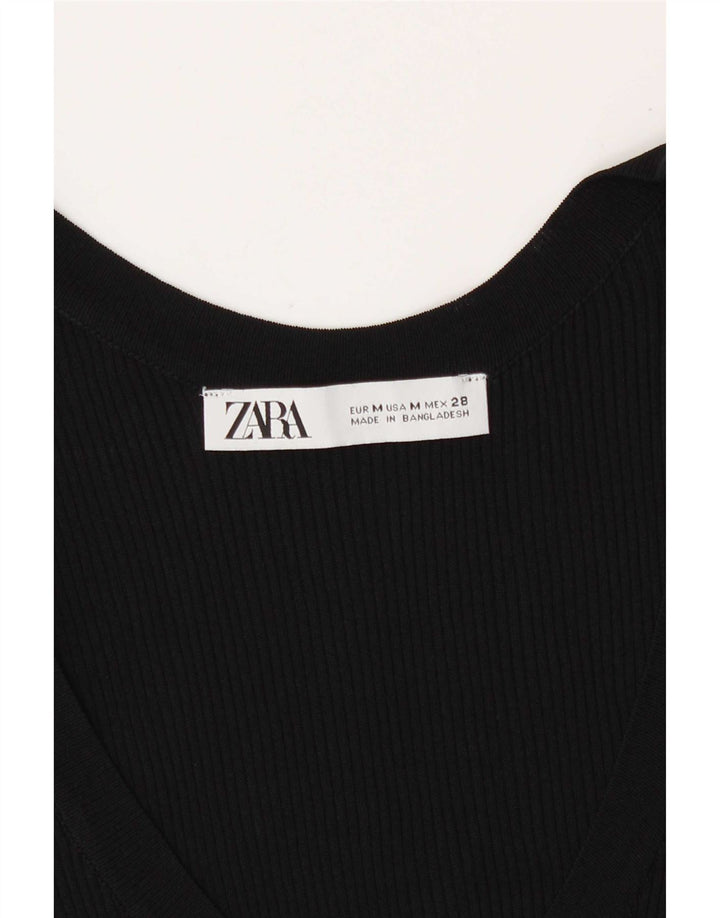 Zara Womens Vest Top UK 12 Medium Black