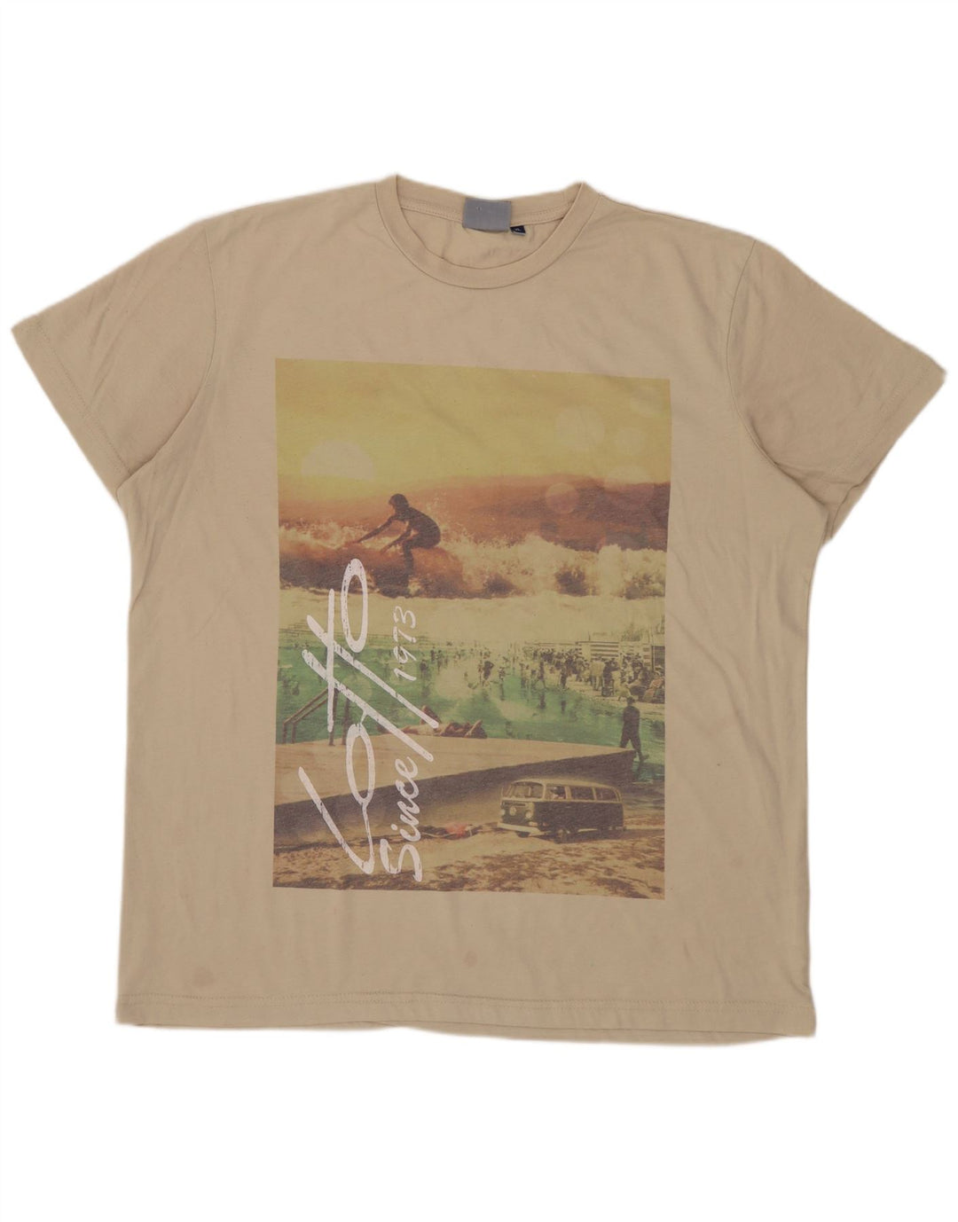 LOTTO Mens Graphic T-Shirt Top XL Beige