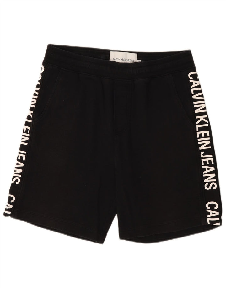 Pantaloncini sportivi grafici da uomo Calvin Klein in cotone nero medio