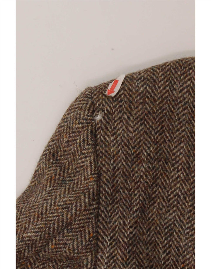 Harris Tweed Veste blazer à 2 boutons pour homme UK 42 XL en laine à chevrons marron