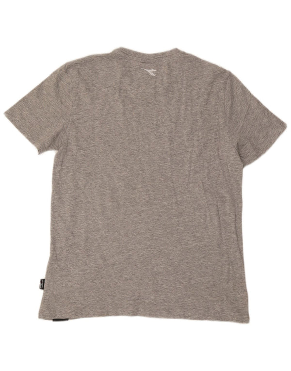 Diadora Womens T-Shirt Top UK 16 Large Grey Flecked Cotton