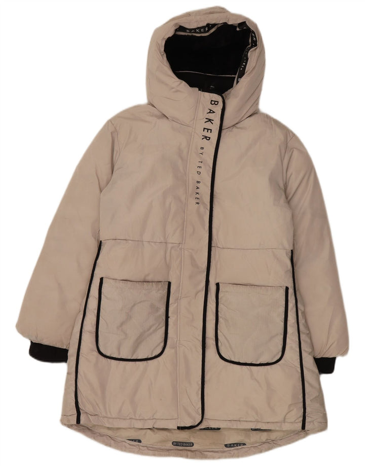 Cappotto imbottito con cappuccio grafico per ragazze Ted Baker 9-10 anni Poliestere beige