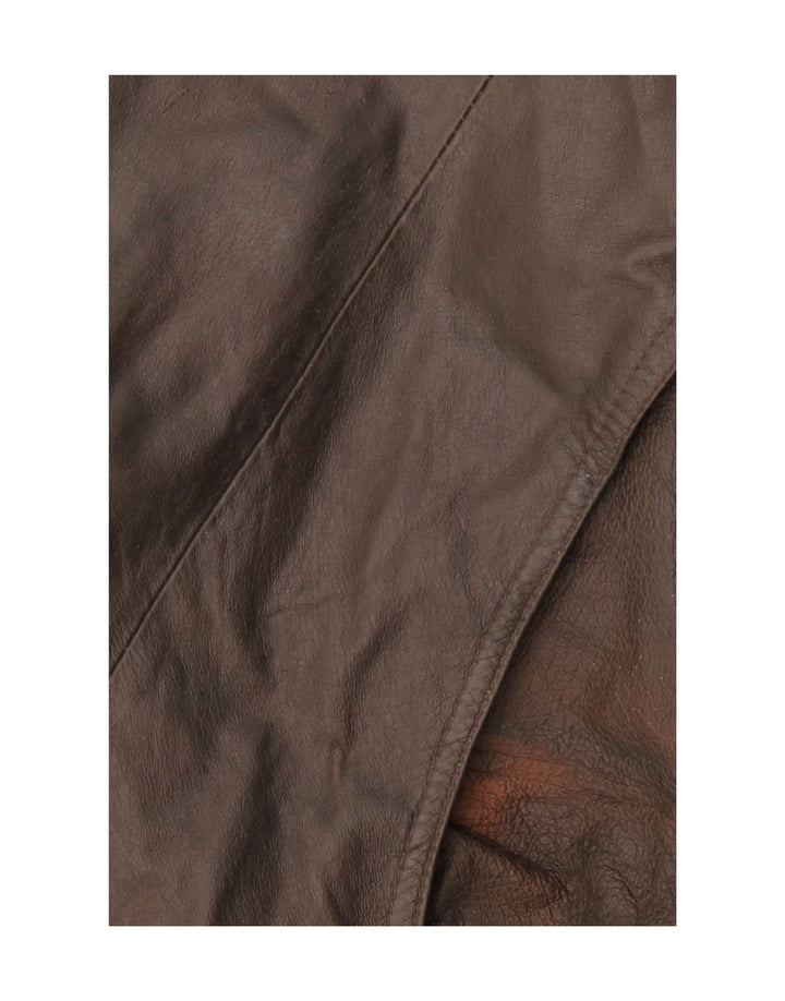 VINTAGE Mens Leather Coat UK 42 XL Brown Leather Vintage Vintage and Second-Hand Vintage from Messina Hembry 