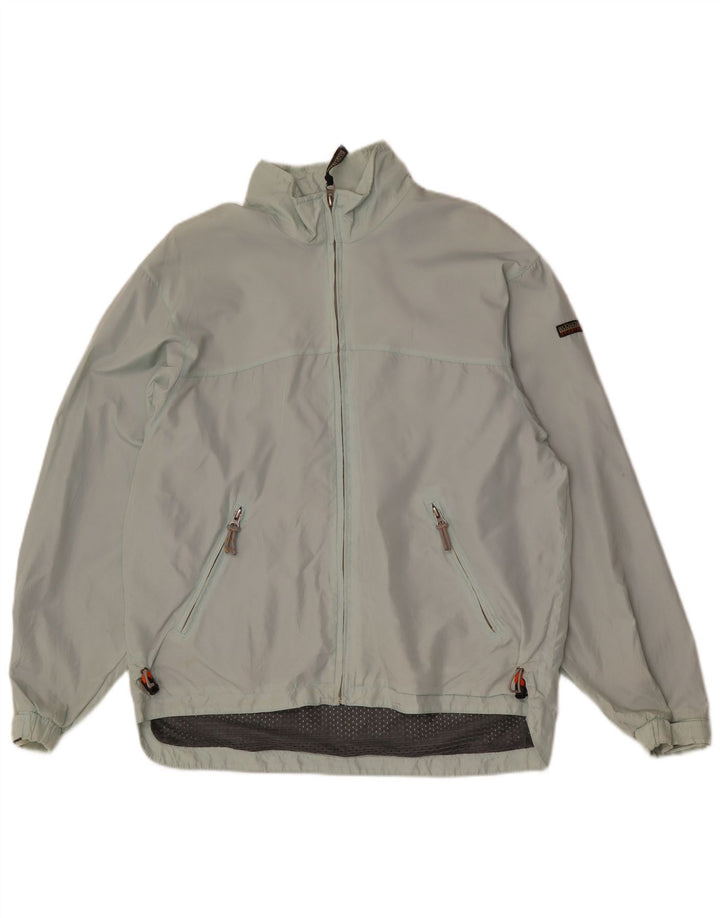 Napapijri Mens Geographic Rain Jacket UK 38 Medium Green Nylon