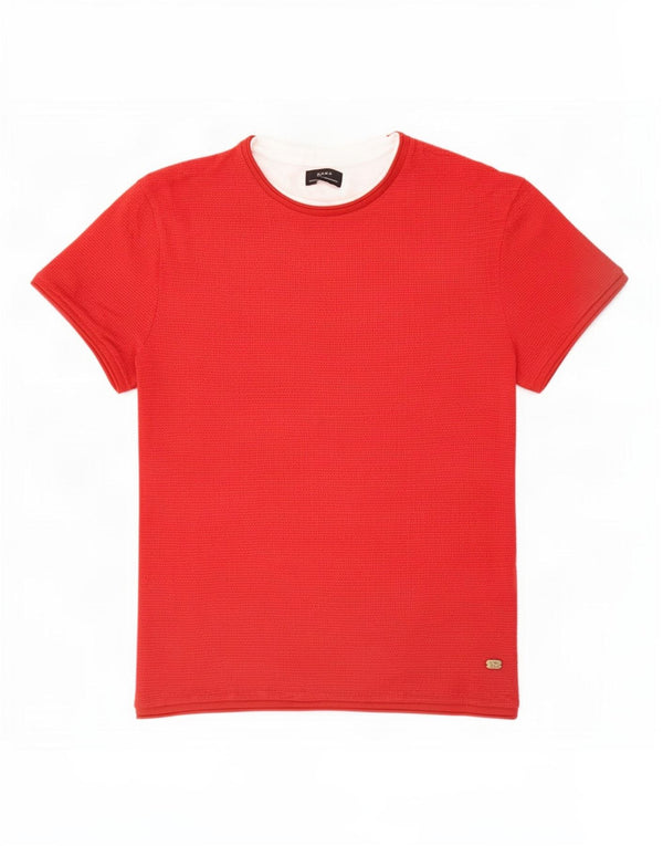 Zara Mens T-Shirt Top XL Red Cotton