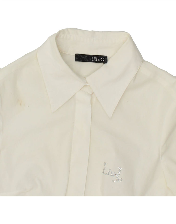 LIU JO Womens Bodysuit UK 10 Small White Vintage Liu Jo and Second-Hand Liu Jo from Messina Hembry 