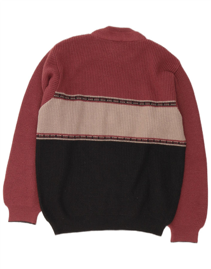 Stefanel Mens Turtle Neck Jumper Sweater Medium Multicoloured Colourblock