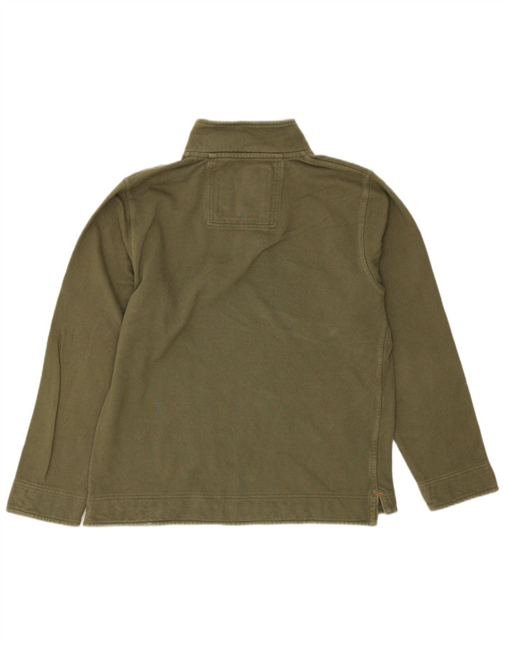 Crew Clothing Mens Zip Neck Sweatshirt Jumper Medium Khaki Cotton