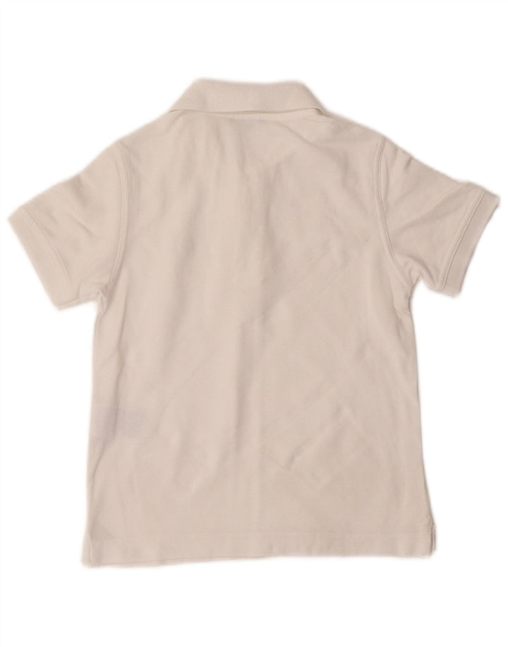 Benetton Boys Polo Shirt 6-7 Years Small White Cotton