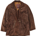 Soprabito vintage da donna in pelle scamosciata UK 16 grande in pelle marrone