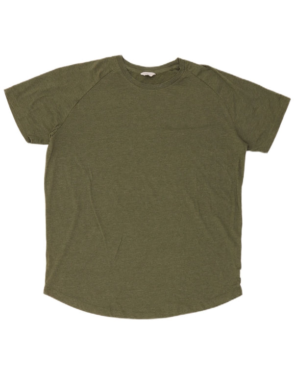 Jack & Jones Mens T-Shirt Top XL Green Cotton