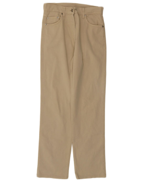 Vintage Womens High Waist Casual Trousers IT 46 Large W28 L29 Beige Cotton