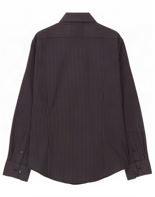 Guess Mens Shirt Small Black Pinstripe Cotton