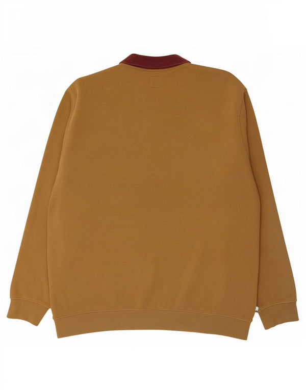 Vans Herre Polo Neck Sweatshirt Jumper 2XL Khaki Colourblock Bomuld