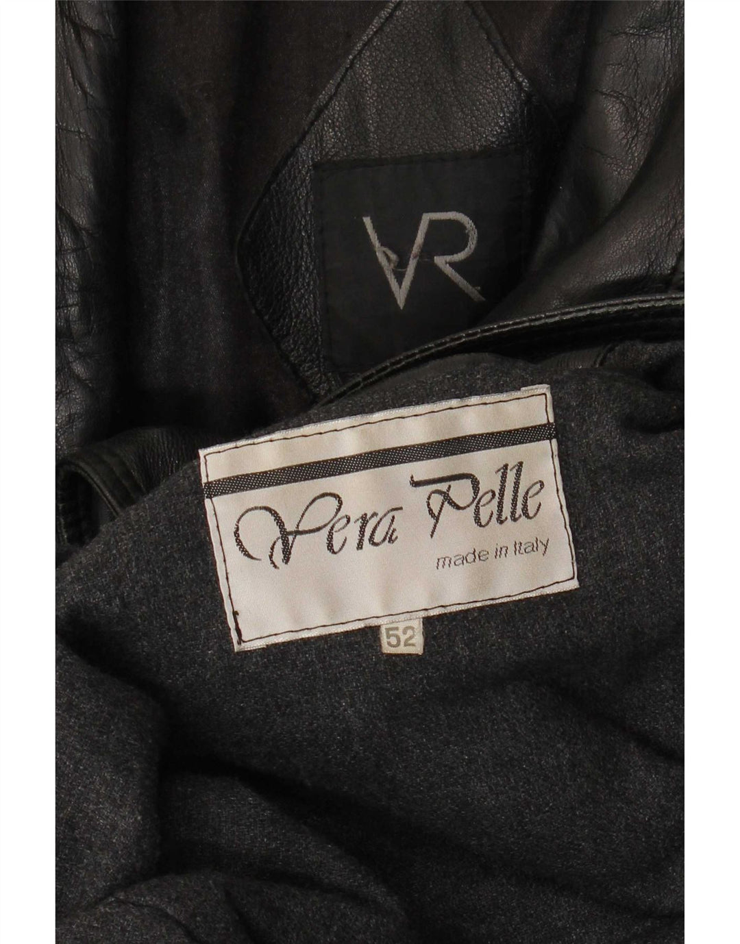 Cappotto in pelle vintage da uomo IT 52 XL Nero