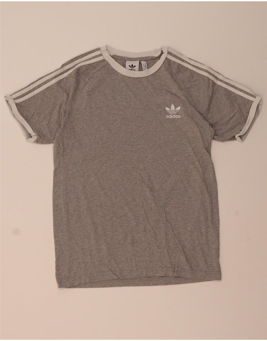 Adidas Mens T-Shirt Top Medium Grey Cotton