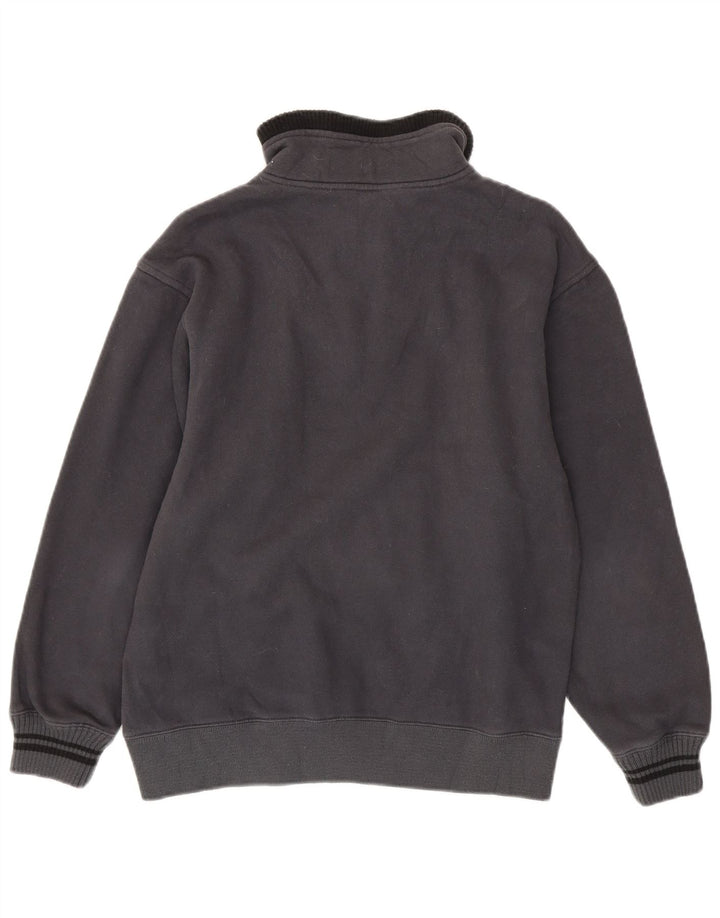 Champion Mens Zip Neck Sweatshirt Jumper Small Grey Cotton