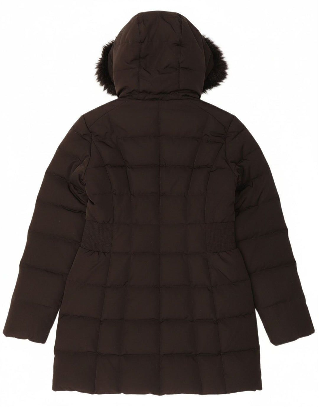 CALVIN KLEIN Womens Hooded Padded Coat UK 10 Small Black Polyester Winter