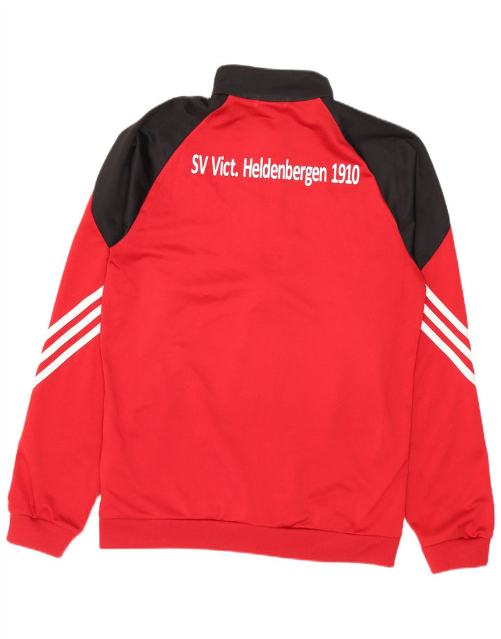 Adidas Mens Graphic Tracksuit Top Jacket Small Red Colourblock Polyester