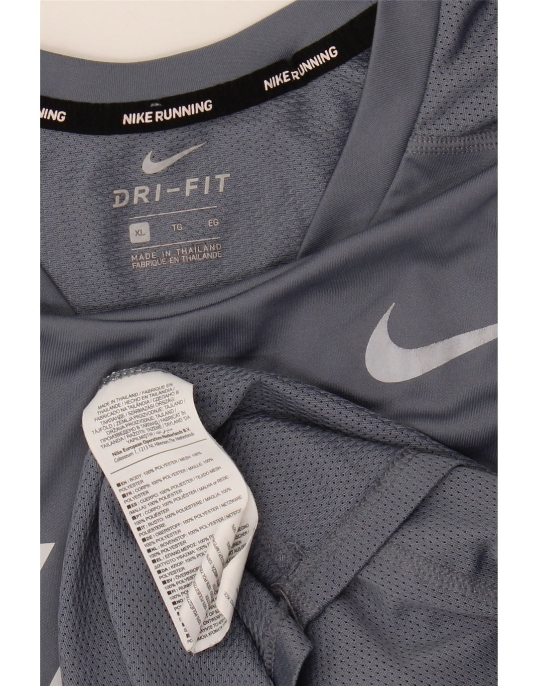 Nike Mens Dri Fit Graphic T-Shirt Top XL Grey Striped Polyester