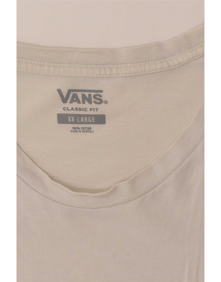 Vans Mens Classic Fit T-Shirt Top 2XL White Colourblock