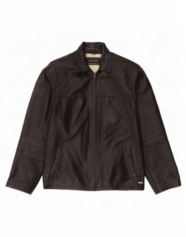 Pierre Cardin Ανδρικό Δερμάτινο Μπουφάν UK 40 Large Μαύρο