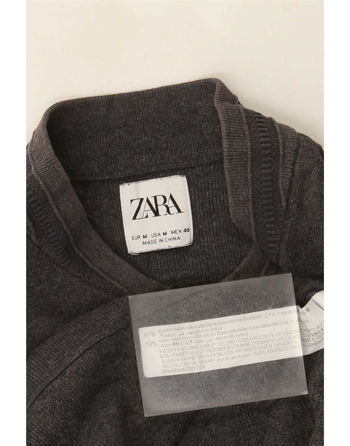 Maglione cardigan per ragazzi Zara 11-12 anni in cotone grigio medio