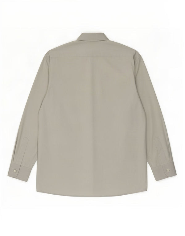 Pierre Cardin Mens Shirt Size 39 15 1/2 Medium Grey Cotton