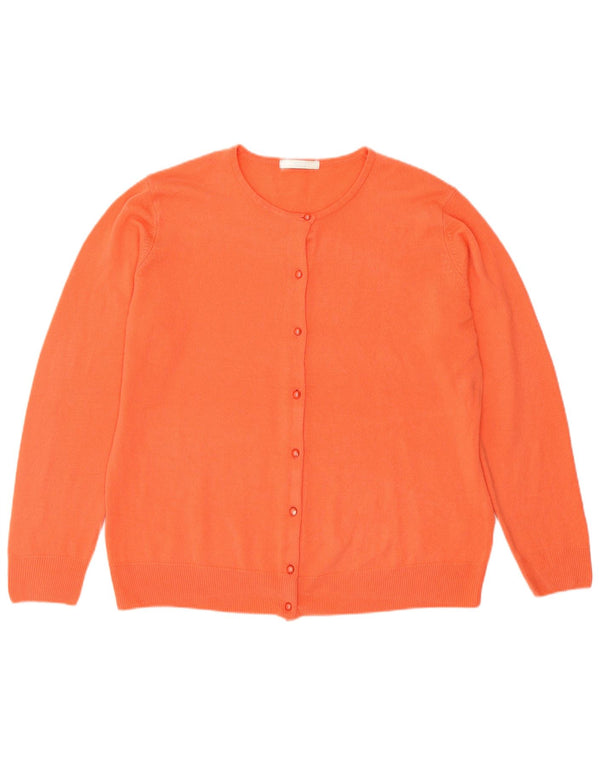 Marks & Spencer Pull Cardigan Femme UK 18 XL Orange Acrylique