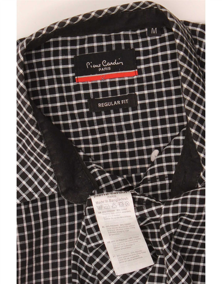 Pierre Cardin Herren-Paris-Hemd, mittelschwarz, kariert, Polyester