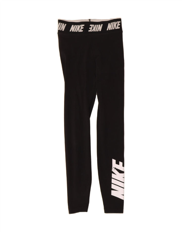NIKE Womens Graphic Leggings UK 6 XS Black Vintage Nike and Second-Hand Nike from Messina Hembry 