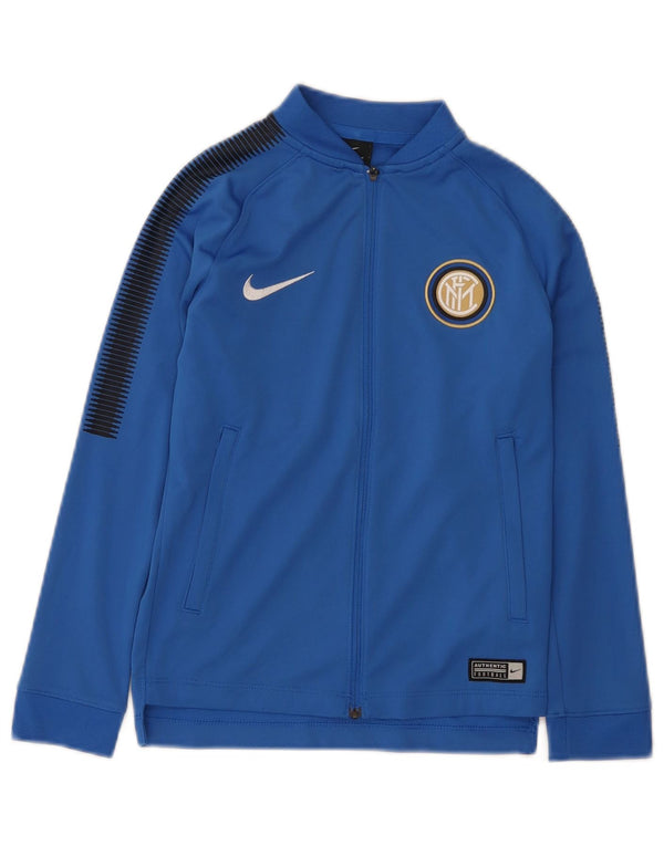 Nike Boys Inter Milan Tracksuit Top Jacket 6-7 Years XS Blue Colourblock