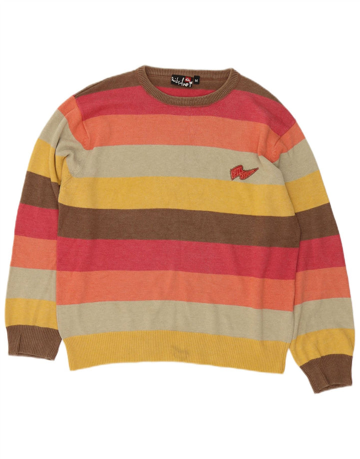 Quiksilver Mens Boat Neck Jumper Sweater Medium Multicoloured Striped